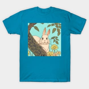 Florida White Beautiful Rabbit Bunny in the Woods T-Shirt